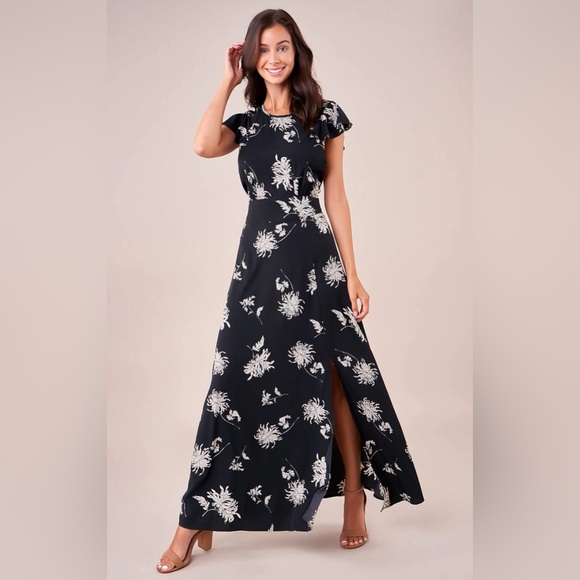 NWT. Open Back Floral Maxi Dress - Picture 1 of 5